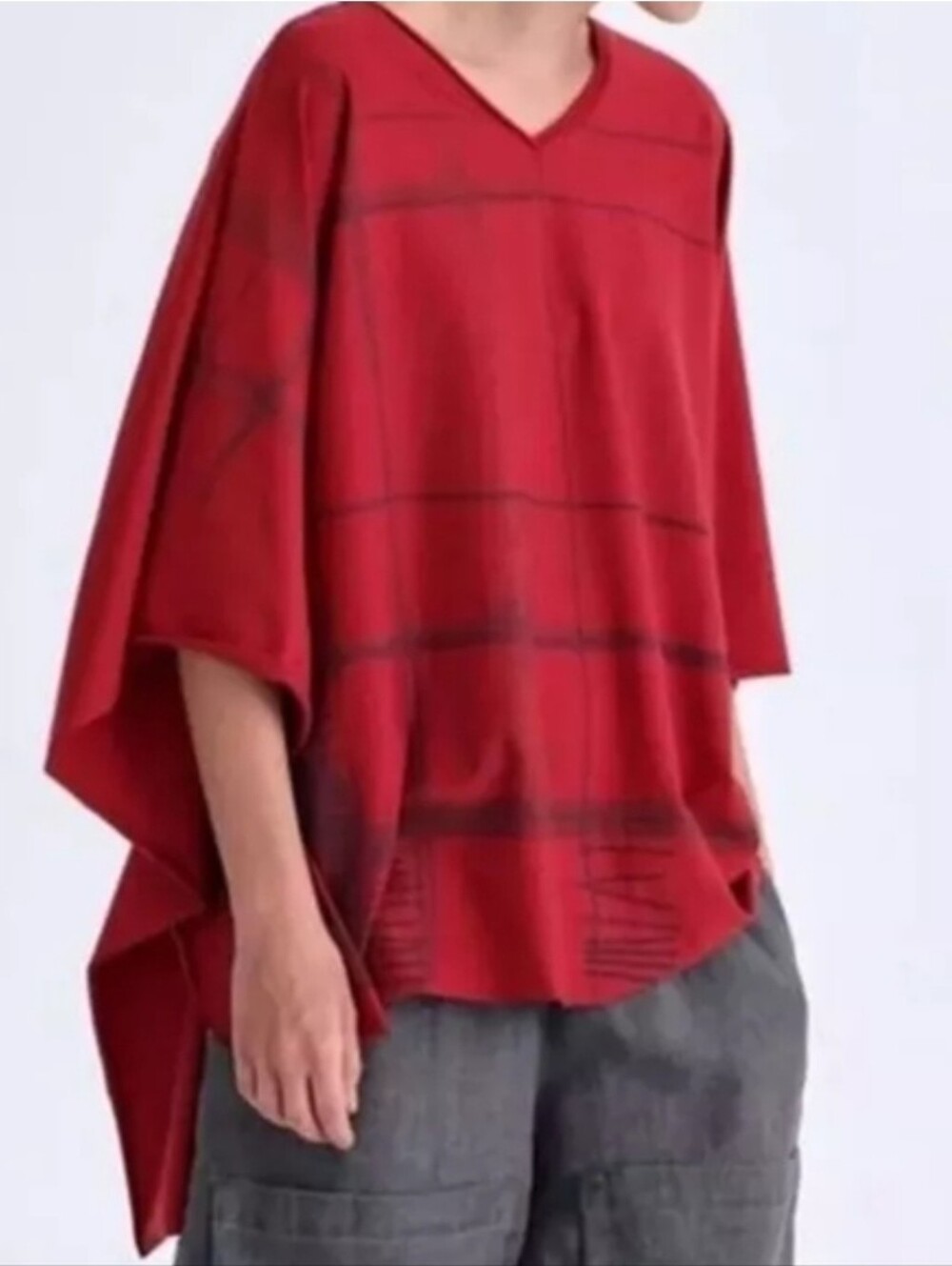 Kedziorek Short Sleeve Print Tunic Lagenlook Art To Wear Poland Size 40 US M